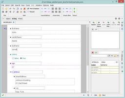 Edit a JSON file as if it were an XML file