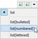 The list type menu