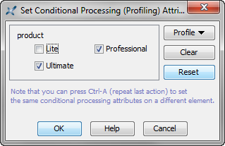 "Set Profiling Attributes" dialog box