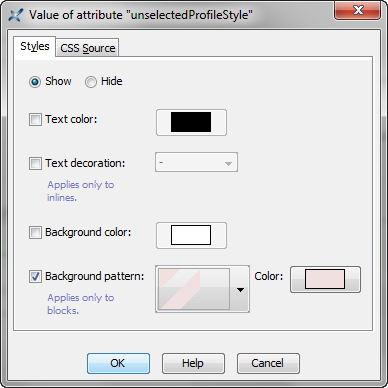 "Set Style" dialog box