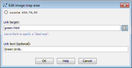 The "Edit image map area" dialog box