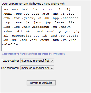 The "Text format" preferences sheet