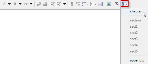 The 'Add section' toolbar button